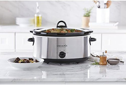 7 Quart Oval Manual Slow Cooker – Stainless Steel - Curated Catalog I9