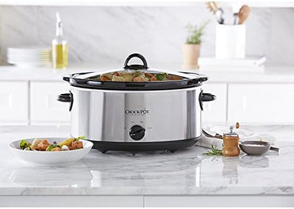 7 Quart Oval Manual Slow Cooker – Stainless Steel - Curated Catalog M1