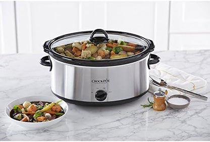 7 Quart Oval Manual Slow Cooker – Stainless Steel - Curated Catalog M1