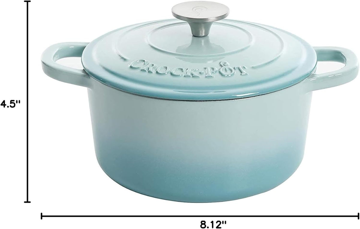 3 Quart Enameled Cast Iron Dutch Oven – Aqua - Curated Catalog V7