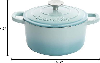 3 Quart Enameled Cast Iron Dutch Oven – Aqua - Curated Catalog V7